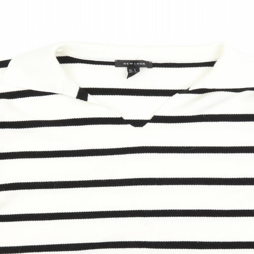 New Look Mens Ivory Striped  Pullover Jumper Size S