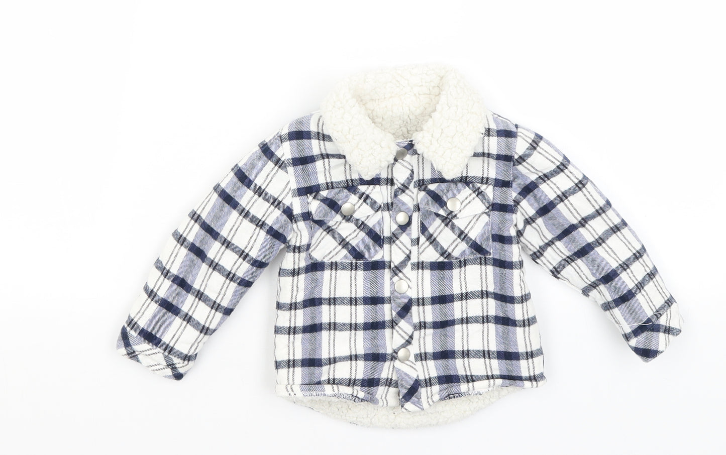 TU Baby Blue Plaid  Cardigan Jumper Size 6-9 Months