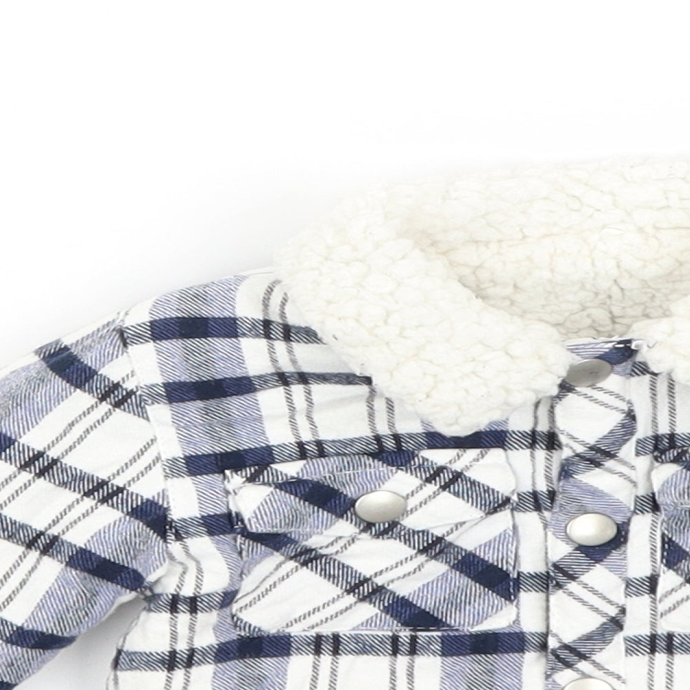 TU Baby Blue Plaid  Cardigan Jumper Size 6-9 Months