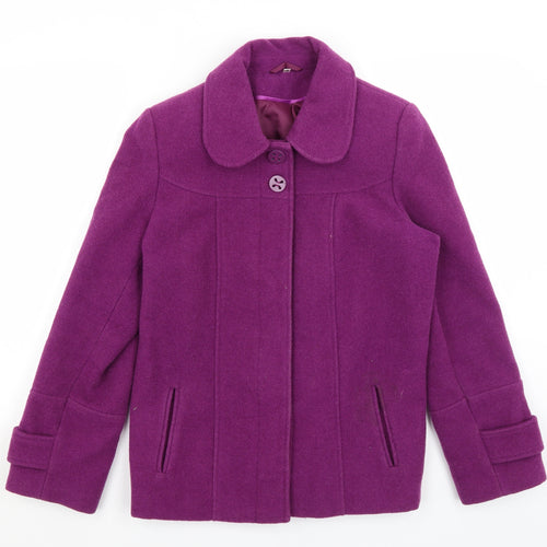 Klass Womens Purple   Overcoat Coat Size 14