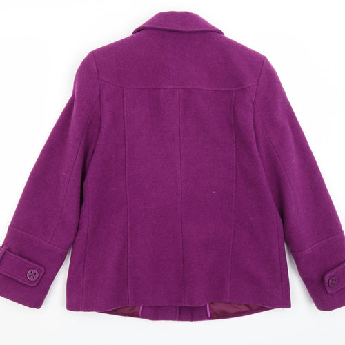 Klass Womens Purple   Overcoat Coat Size 14
