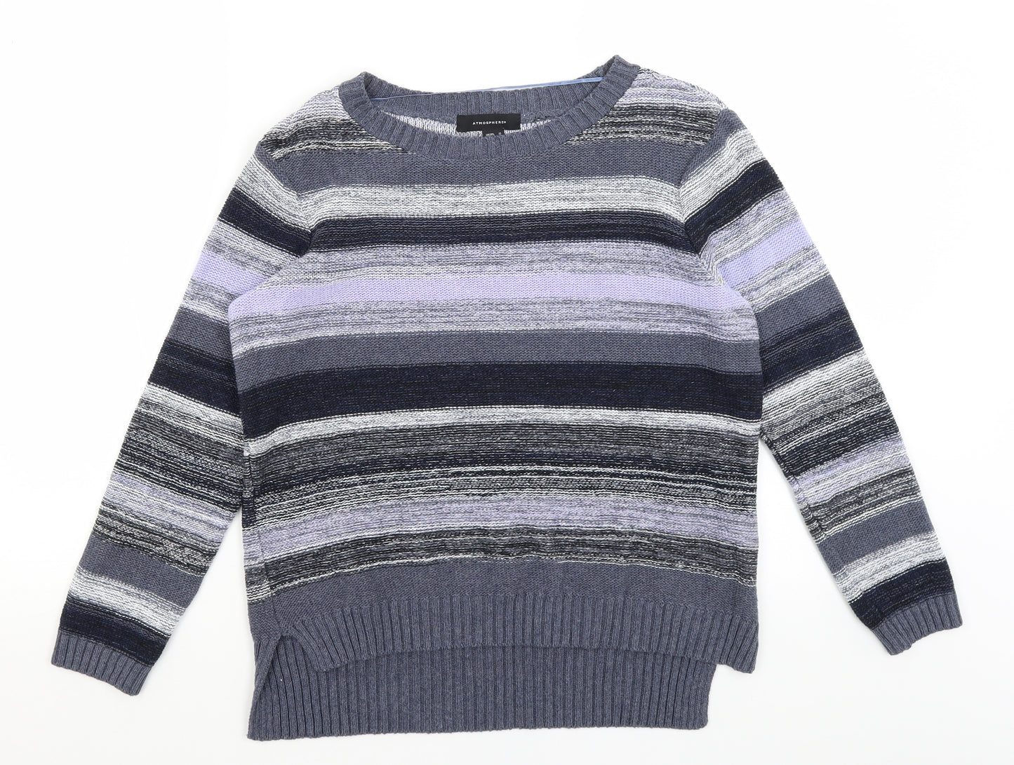 Atmosphere Womens Blue Striped  Pullover Jumper Size 12