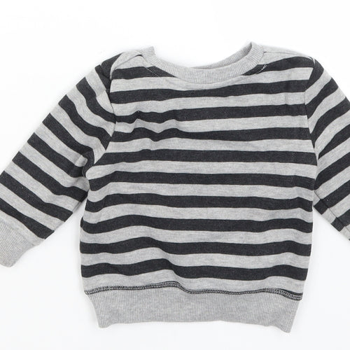 Primark Baby Grey Striped  Pullover Jumper Size 9-12 Months  - Merry Rex-mas