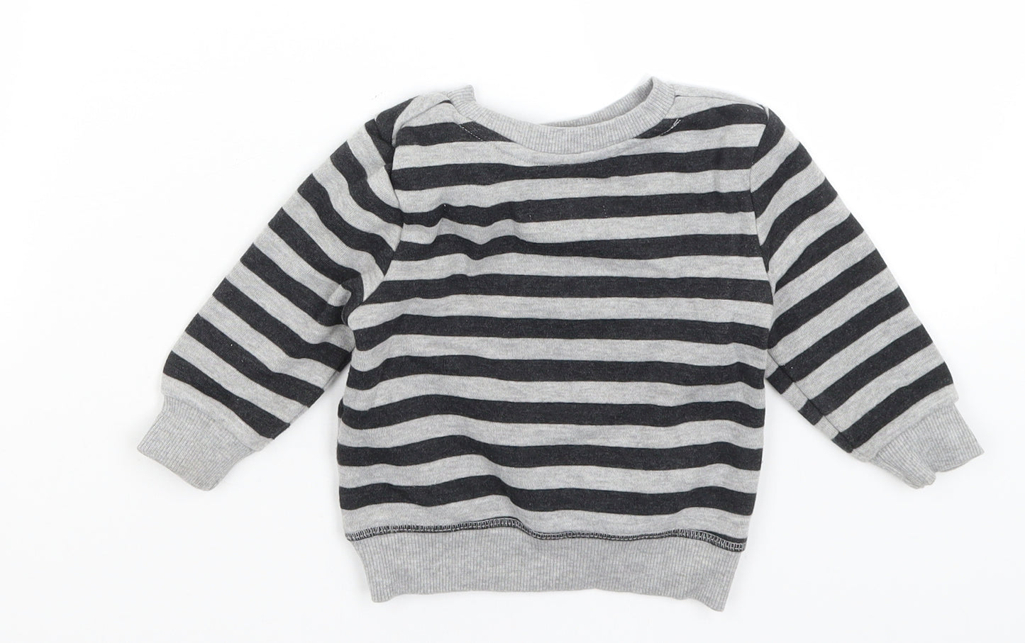 Primark Baby Grey Striped  Pullover Jumper Size 9-12 Months  - Merry Rex-mas
