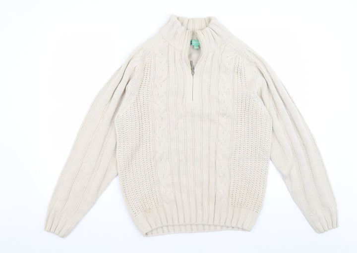 South Bay Mens Beige Pullover Jumper Size S