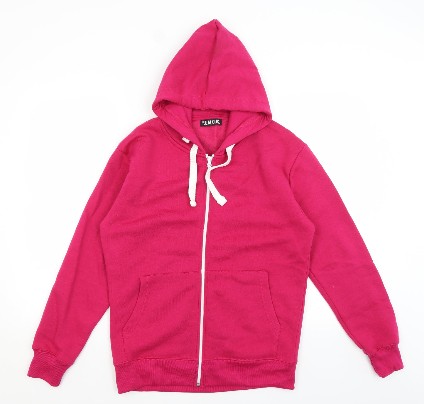 Be Jealous Womens Pink   Full Zip Hoodie Size L