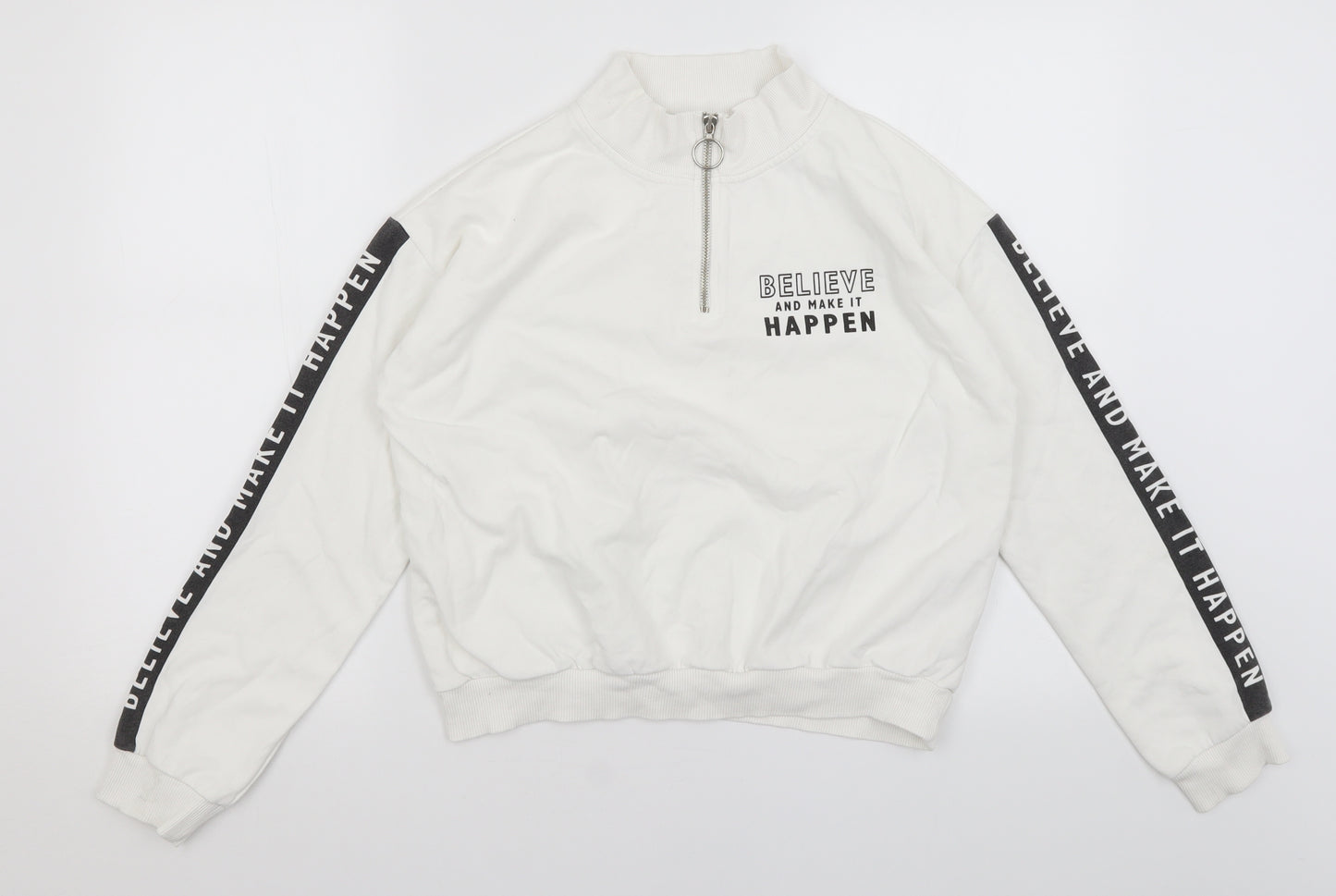 H&M Girls White   Pullover Jumper Size 14-15 Years