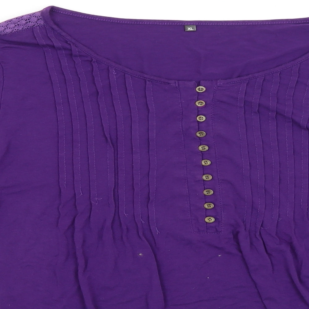 Preworn Womens Purple   Basic T-Shirt Size XL