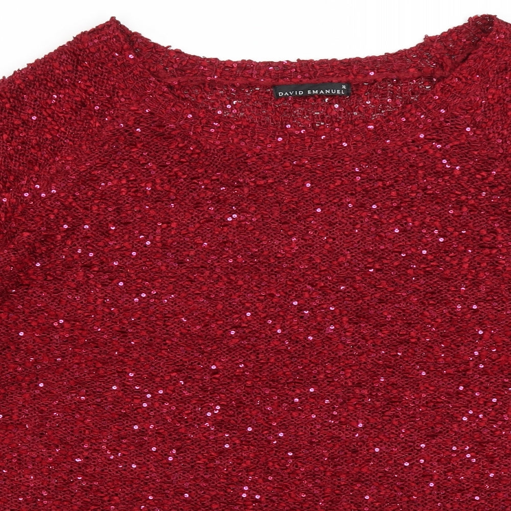 David Emanuel Womens Red   Pullover Jumper Size XL