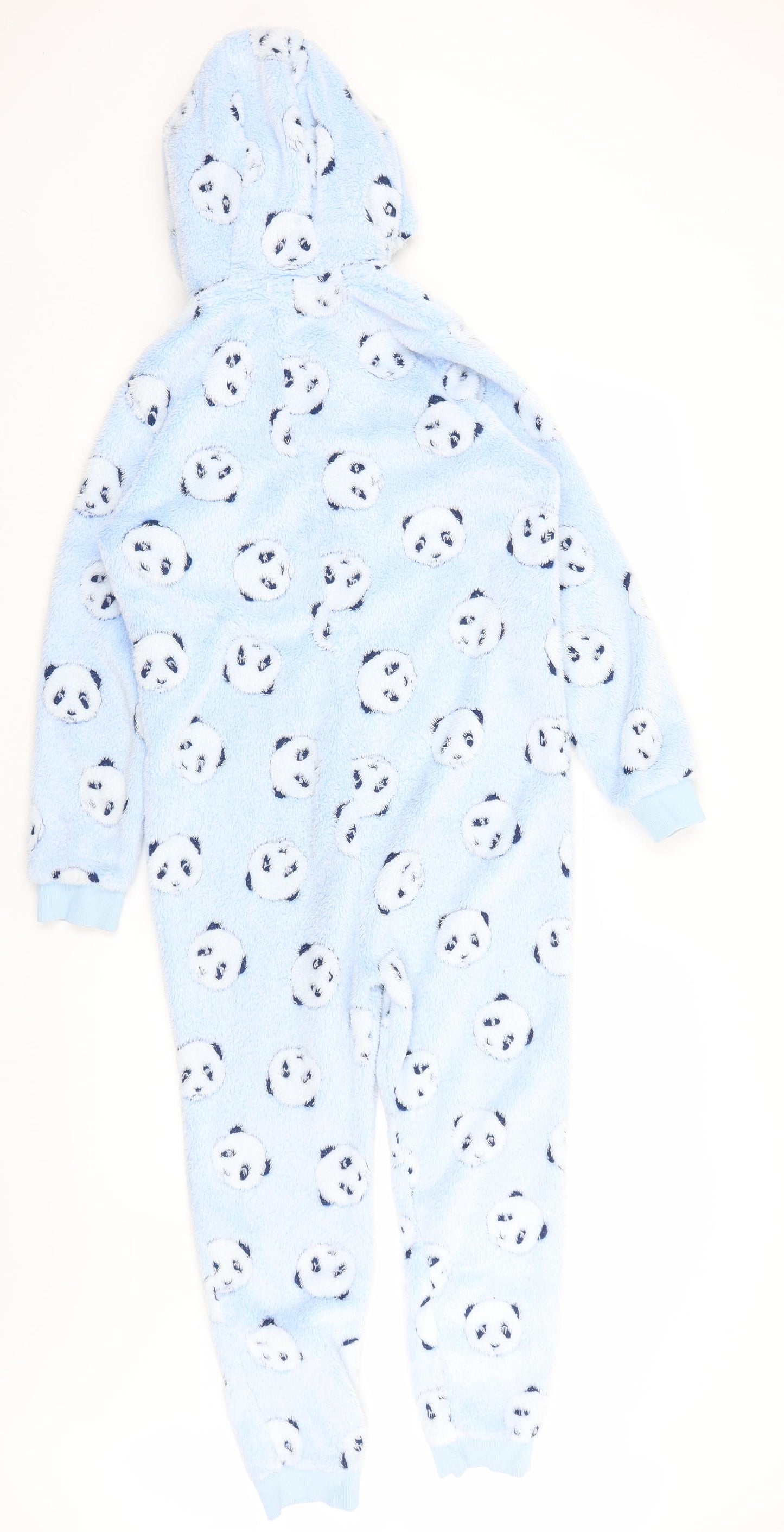 M&S Girls Blue Solid  Top One Piece Size 11-12 Years  - Panda