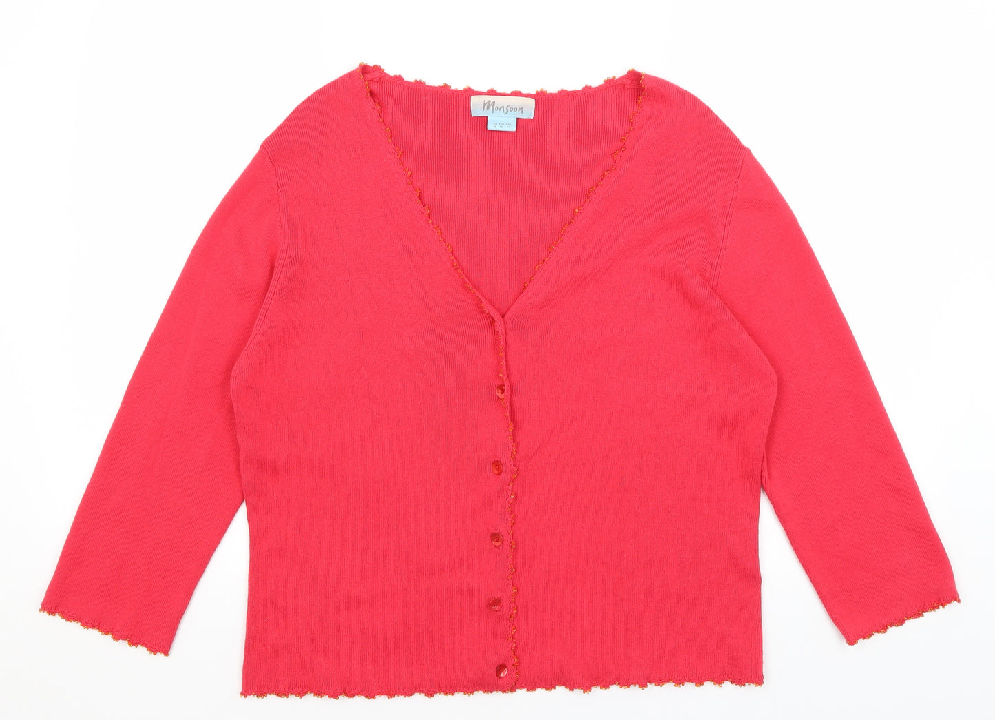 Monsoon Womens Red   Cardigan Jumper Size 18