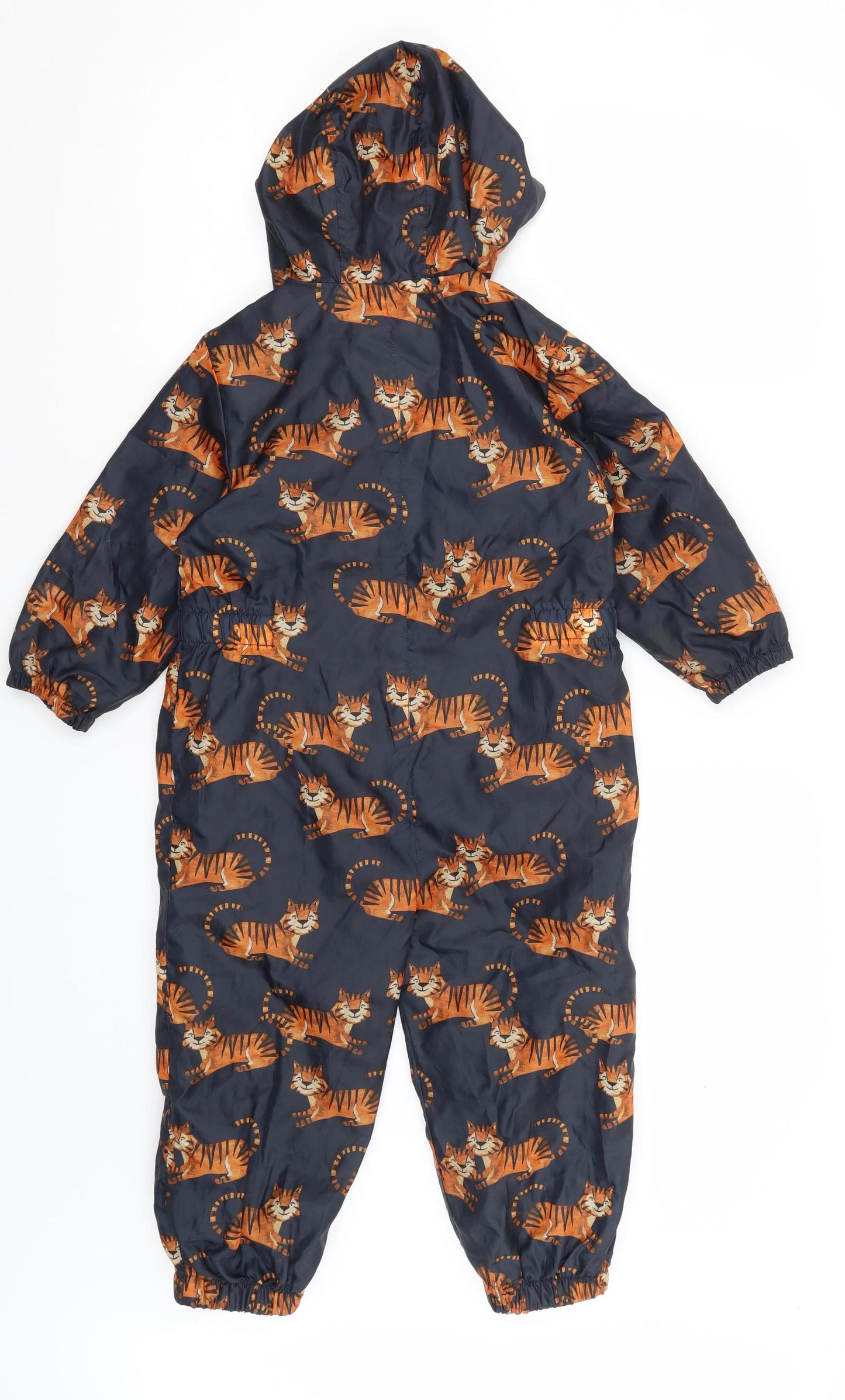TU Girls Blue   Rain Coat Snowsuit Size 3-4 Years  - Tigers