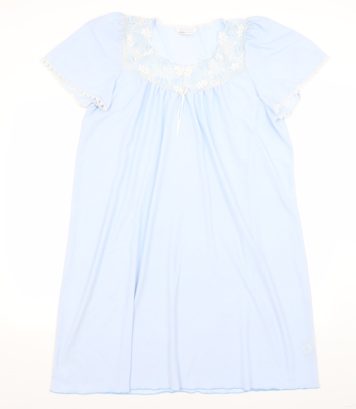 Simply Essentials Womens Blue Solid  Top Nightshirt Size 14