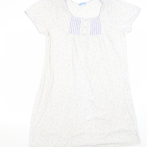 Essential Womens Ivory Floral  Top Nightshirt Size 10