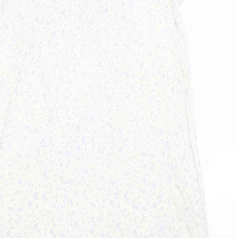Essential Womens Ivory Floral  Top Nightshirt Size 10