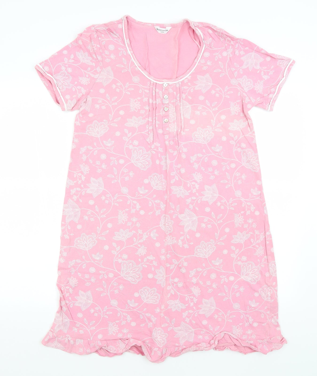 Bonmarche Womens Pink Floral  Top Nightshirt Size 12
