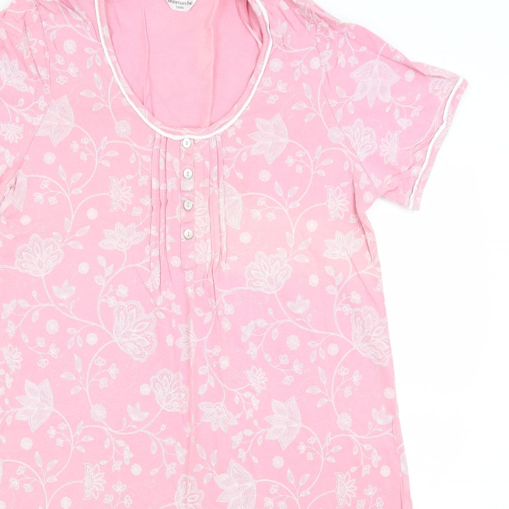 Bonmarche Womens Pink Floral  Top Nightshirt Size 12