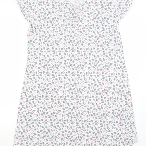 Matalan Womens White Floral  Top Nightshirt Size M