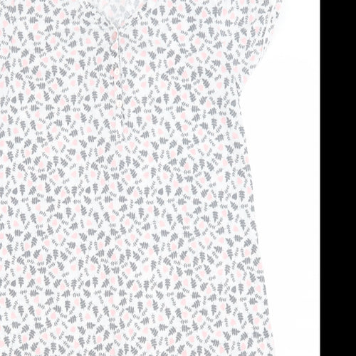 Matalan Womens White Floral  Top Nightshirt Size M
