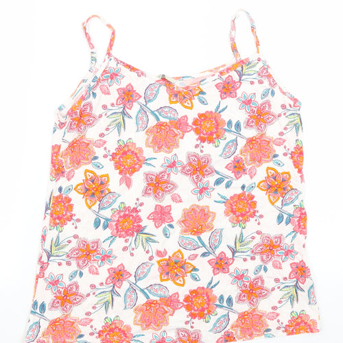 George Womens White Floral  Camisole Tank Size 12