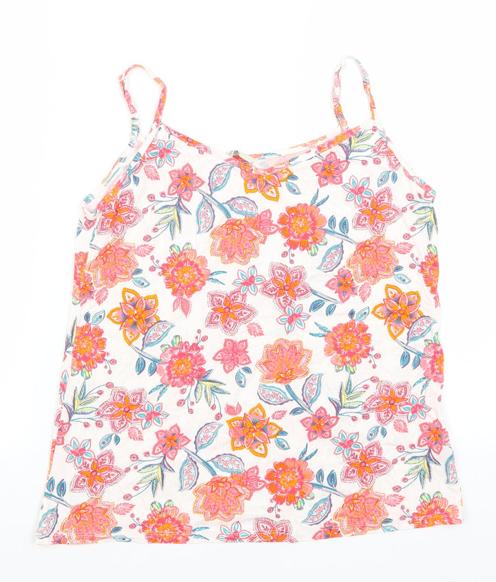 George Womens White Floral Camisole Tank Size 12