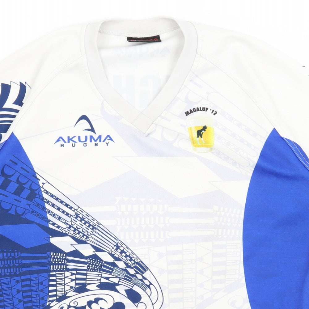 Akuma Mens White   Basic T-Shirt Size L  - Magaluf '12