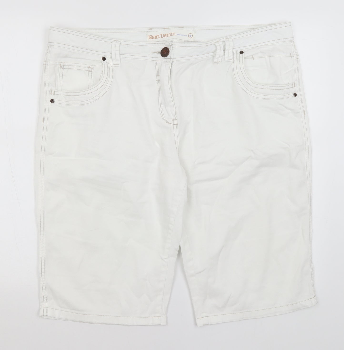 NEXT Womens White   Culotte Shorts Size 18