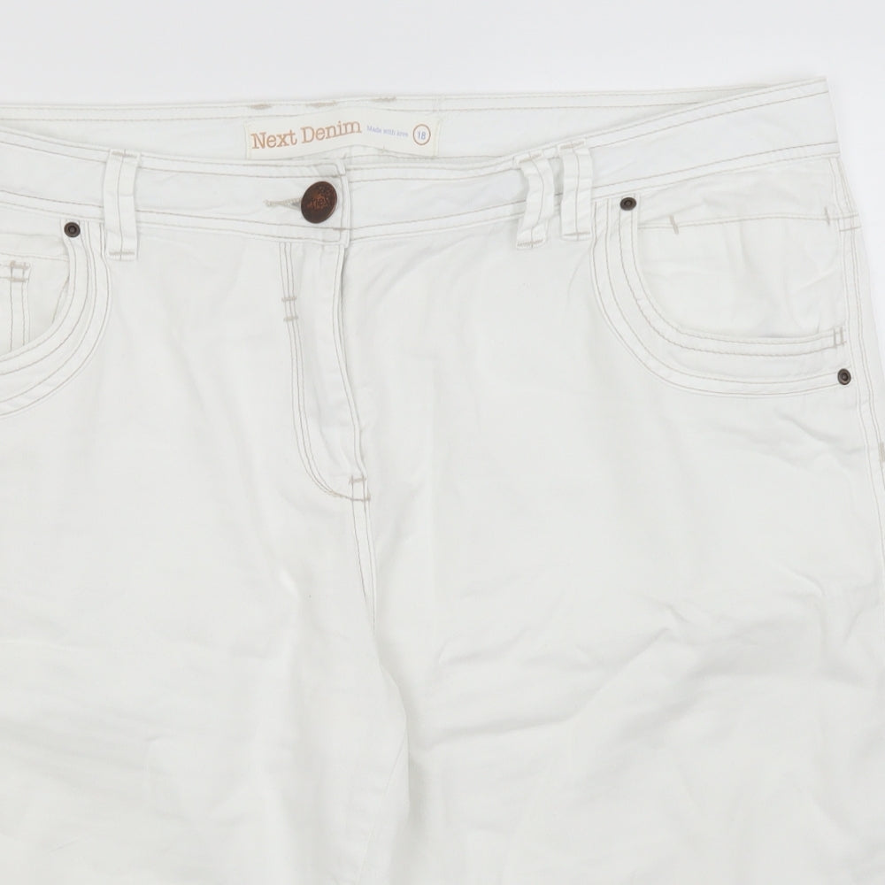NEXT Womens White   Culotte Shorts Size 18