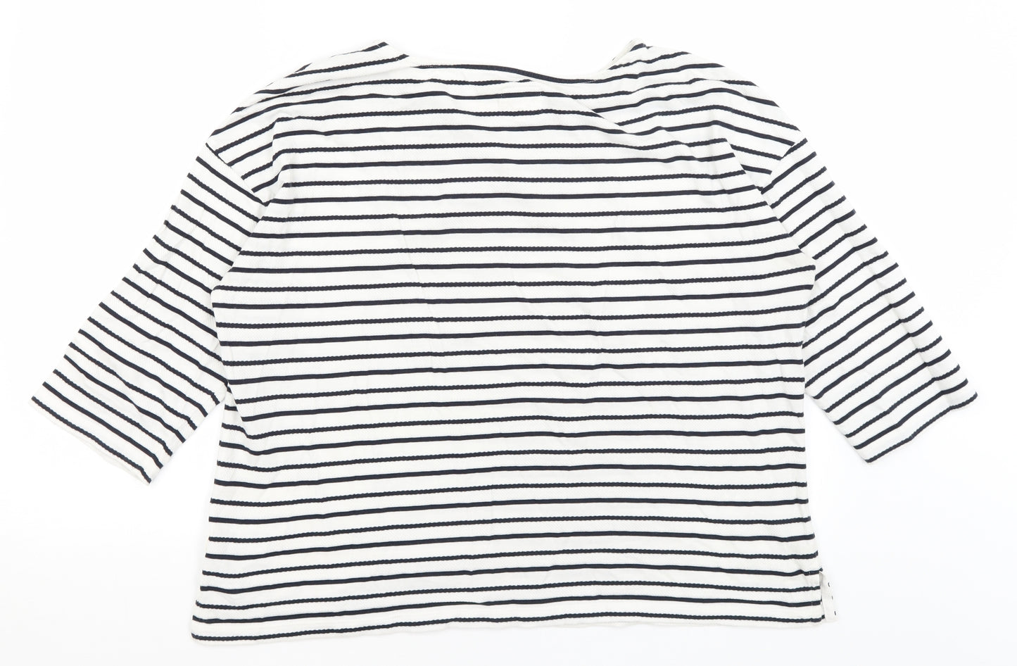 Fat Face Womens White Striped  Basic T-Shirt Size 16