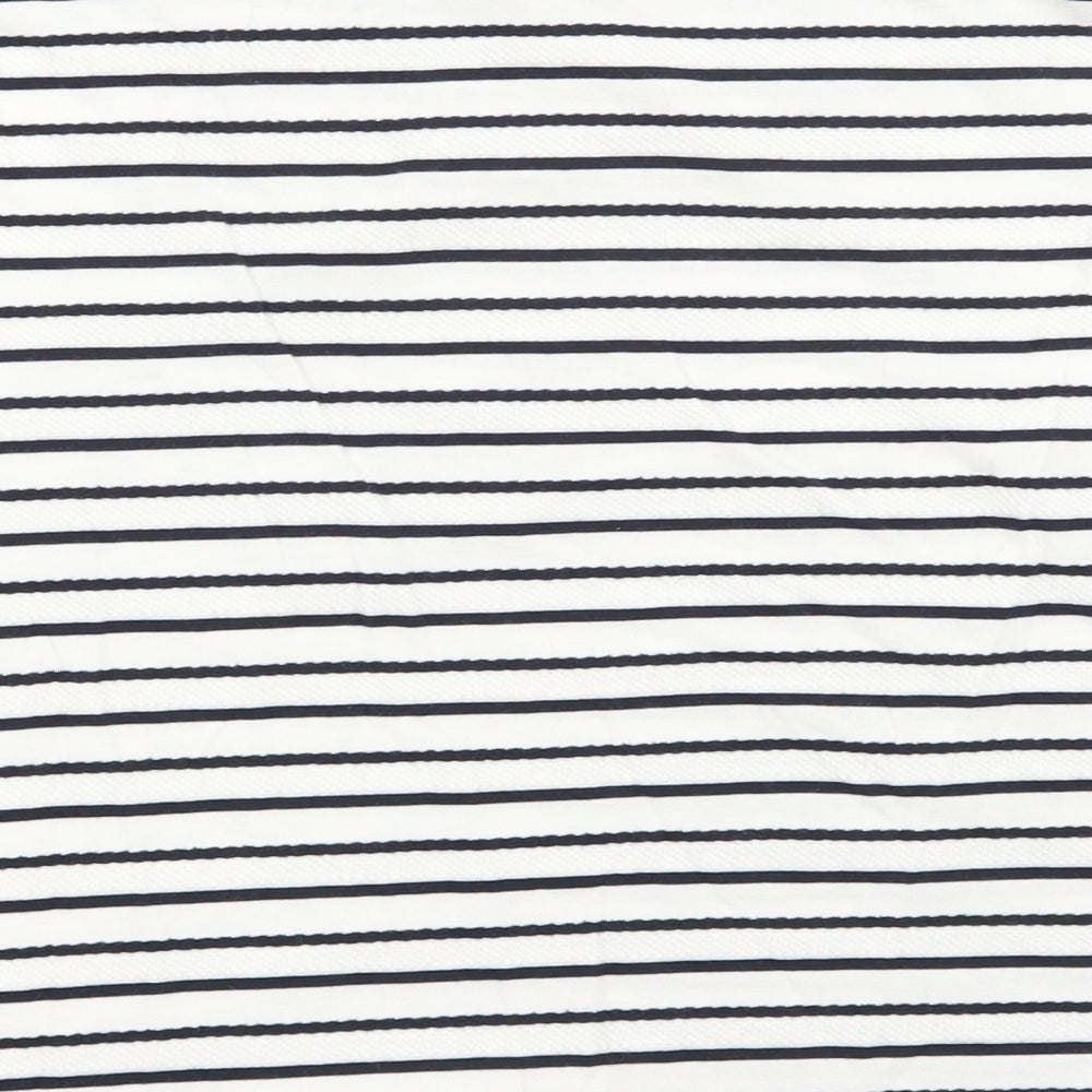 Fat Face Womens White Striped  Basic T-Shirt Size 16