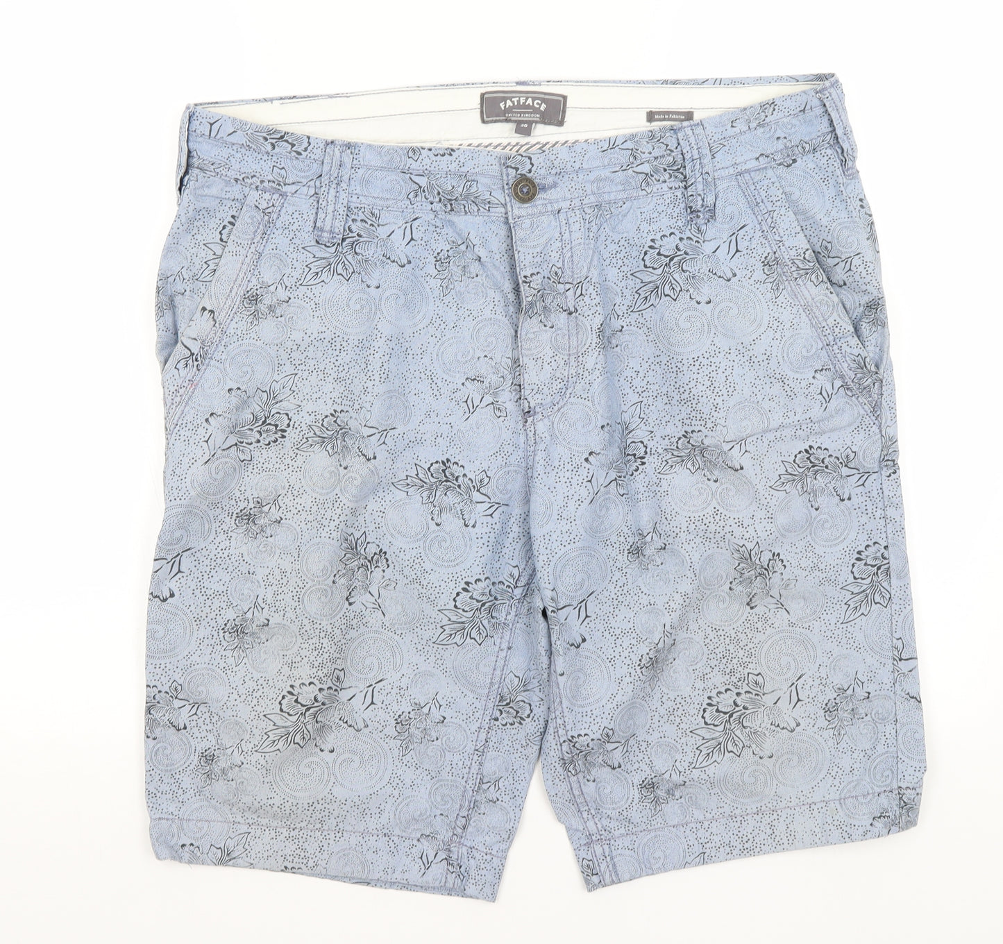 Fat Face Mens Blue Paisley  Bermuda Shorts Size 36 in