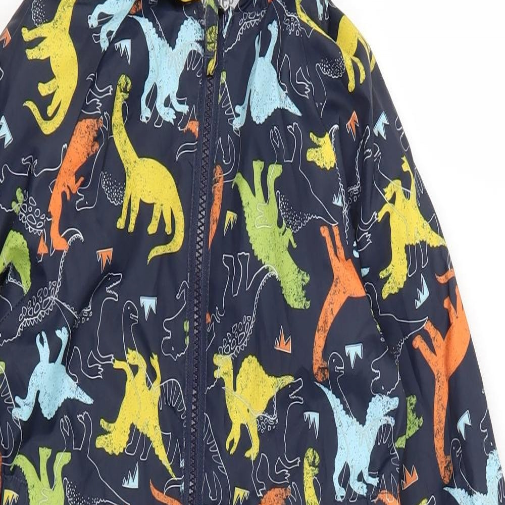Nutmeg Boys Blue   Rain Coat Snowsuit Size 4-5 Years  - Dinosaurs