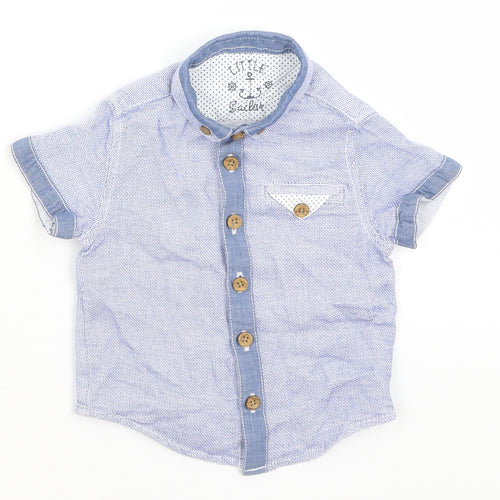 Matalan Baby Blue   Basic Button-Up Size 6-9 Months