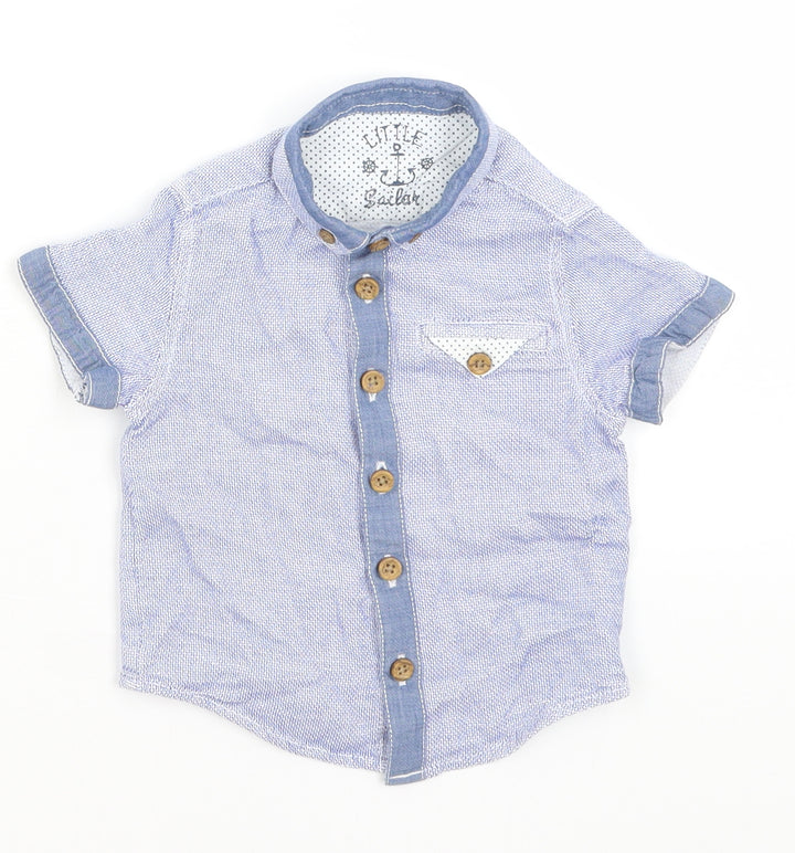 Matalan Baby Blue Basic Button-Up Size 6-9 Months