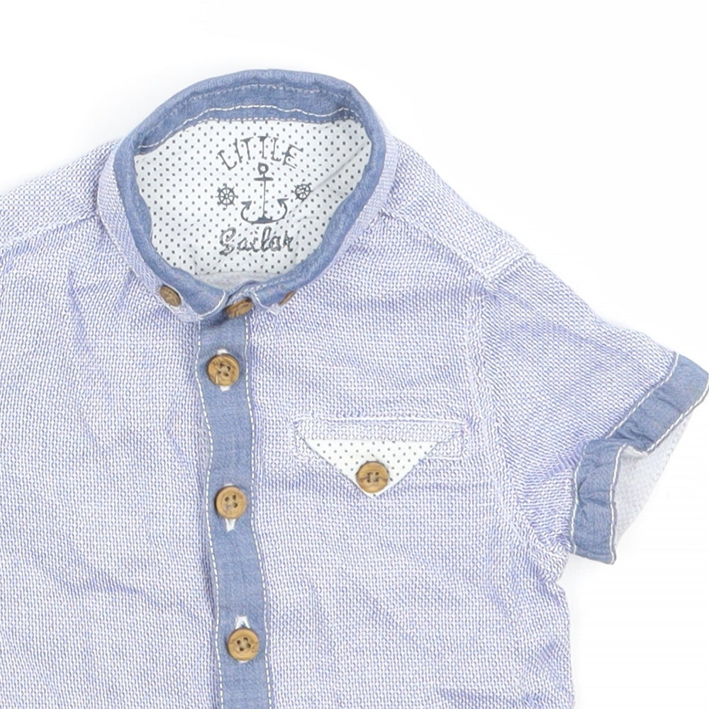 Matalan Baby Blue   Basic Button-Up Size 6-9 Months