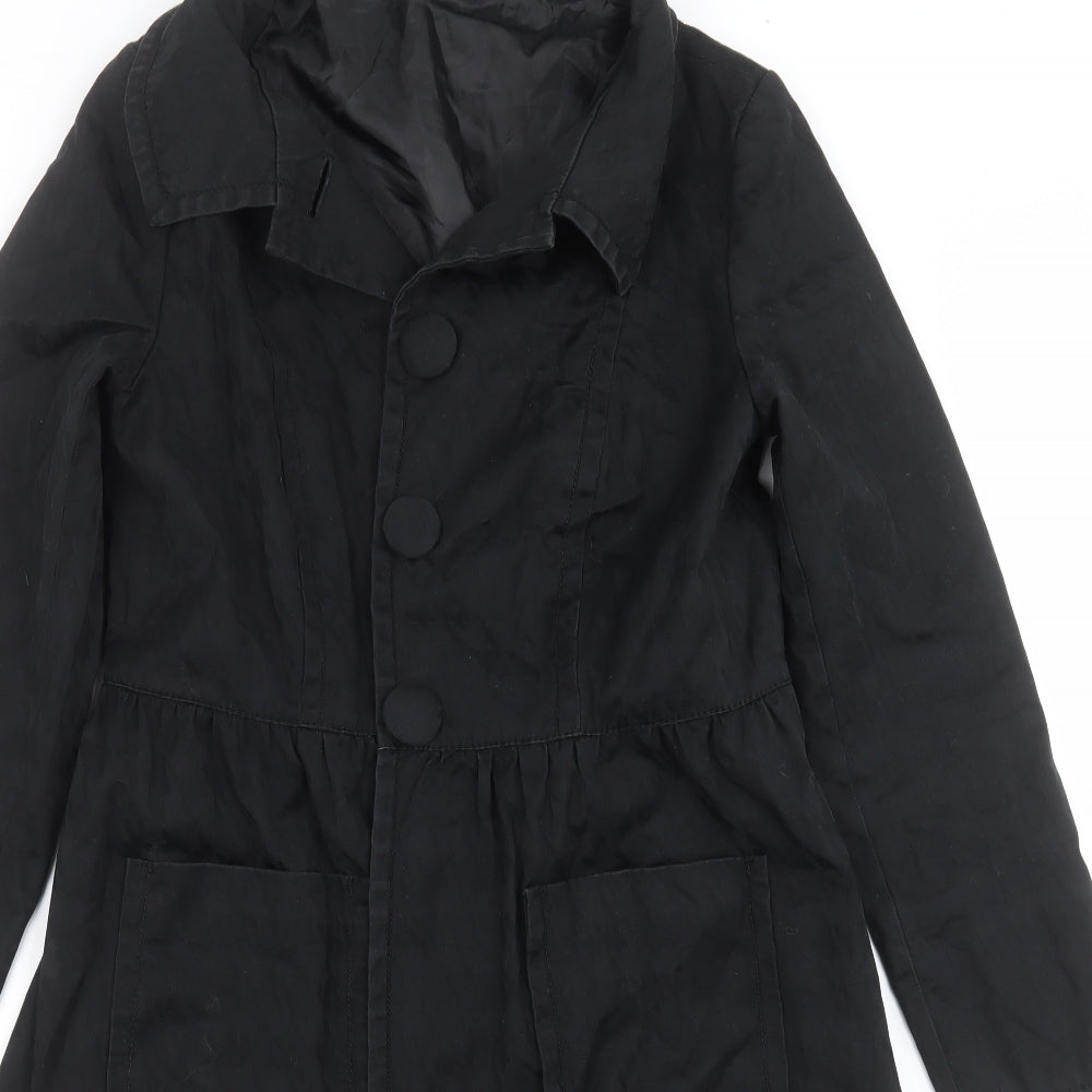 Marks and Spencer Womens Black Houndstooth  Jacket Coat Size 14
