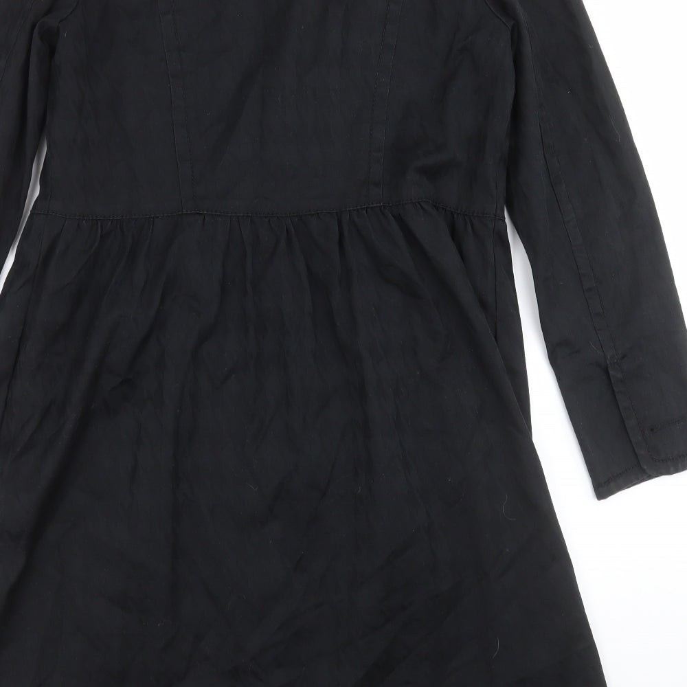 Marks and Spencer Womens Black Houndstooth  Jacket Coat Size 14