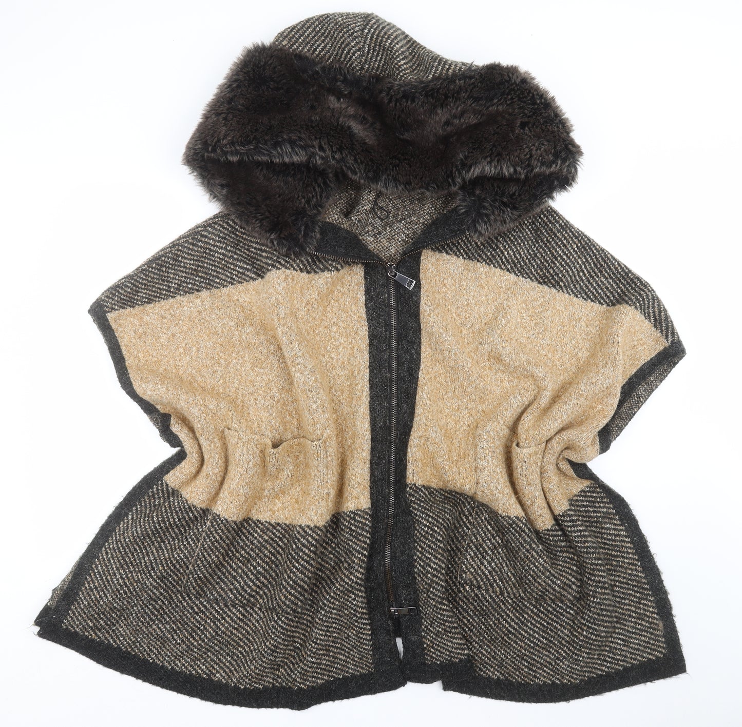 Zara Womens Beige  Knit Cardigan Jumper Size M