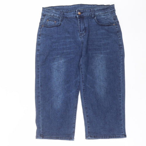 JEANS Womens Blue  Denim Bermuda Shorts Size 16