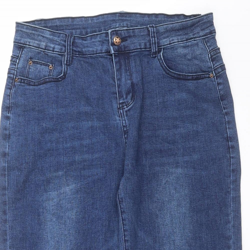 JEANS Womens Blue  Denim Bermuda Shorts Size 16