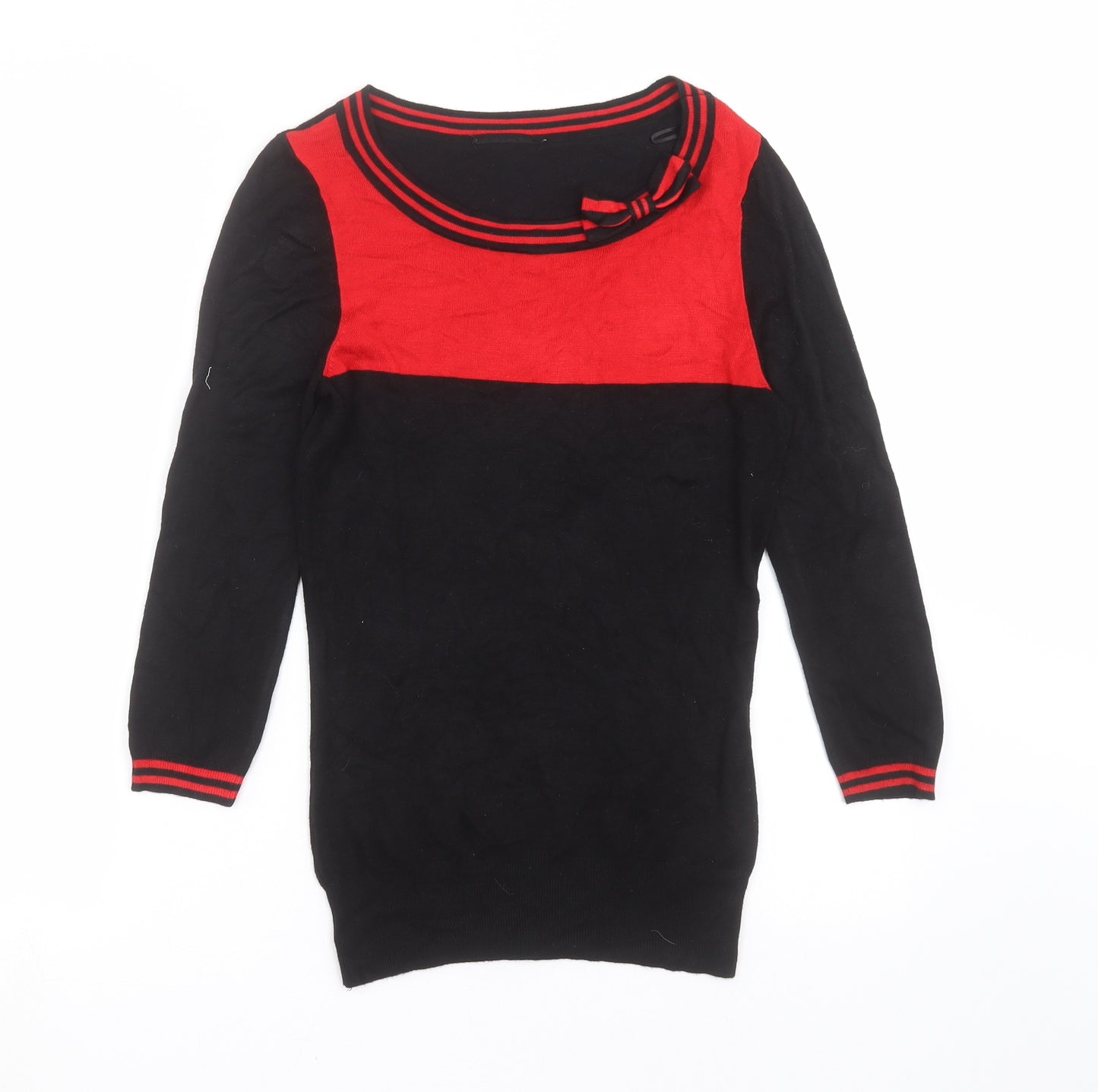 Wallis Womens Black  Knit Pullover Jumper Size 8