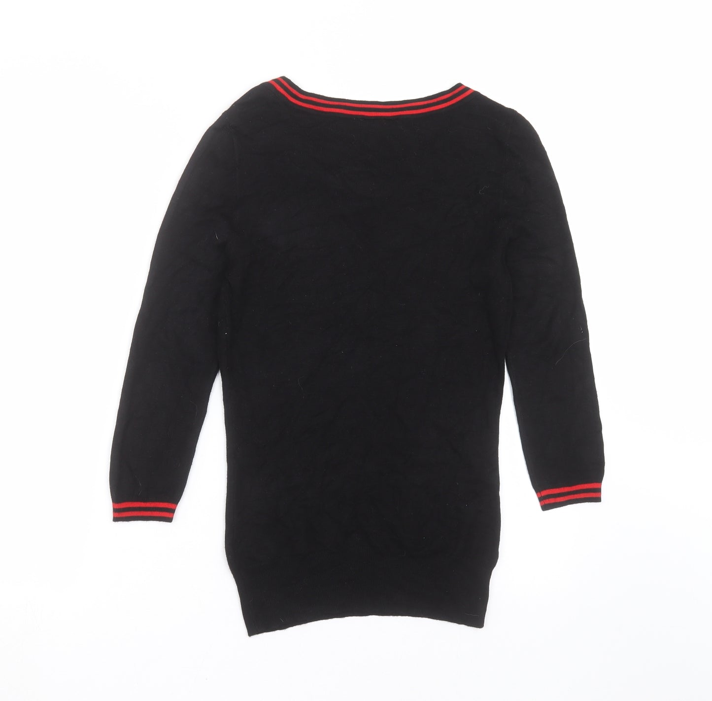 Wallis Womens Black  Knit Pullover Jumper Size 8