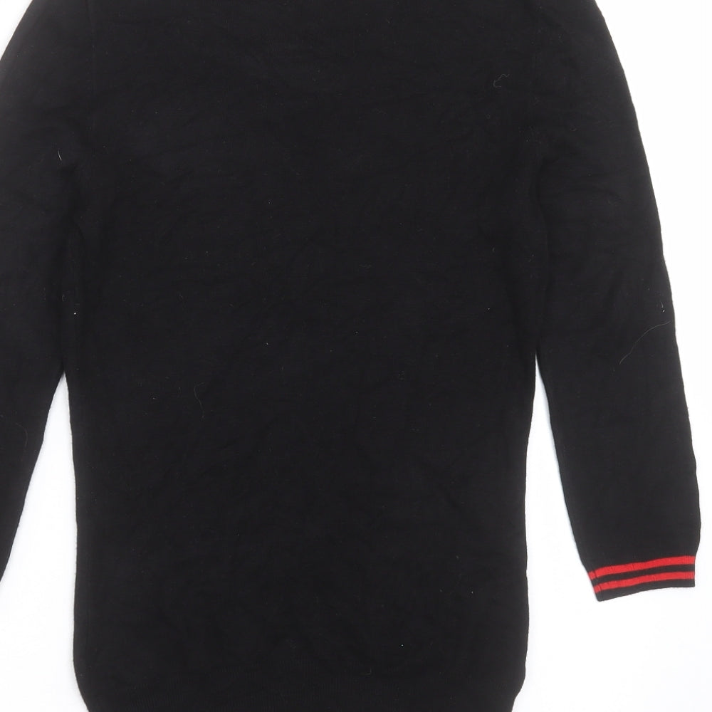 Wallis Womens Black  Knit Pullover Jumper Size 8