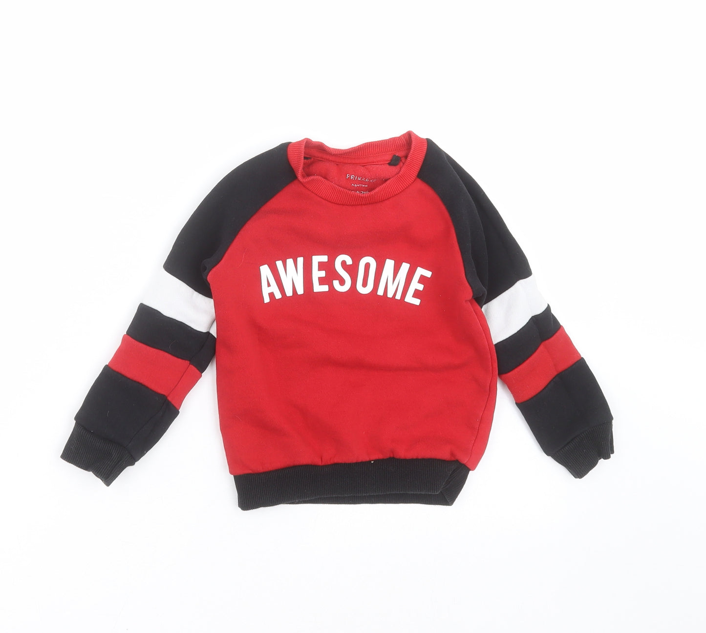 Primark Boys Red   Pullover Sweatshirt Size 3-4 Years  - awesome