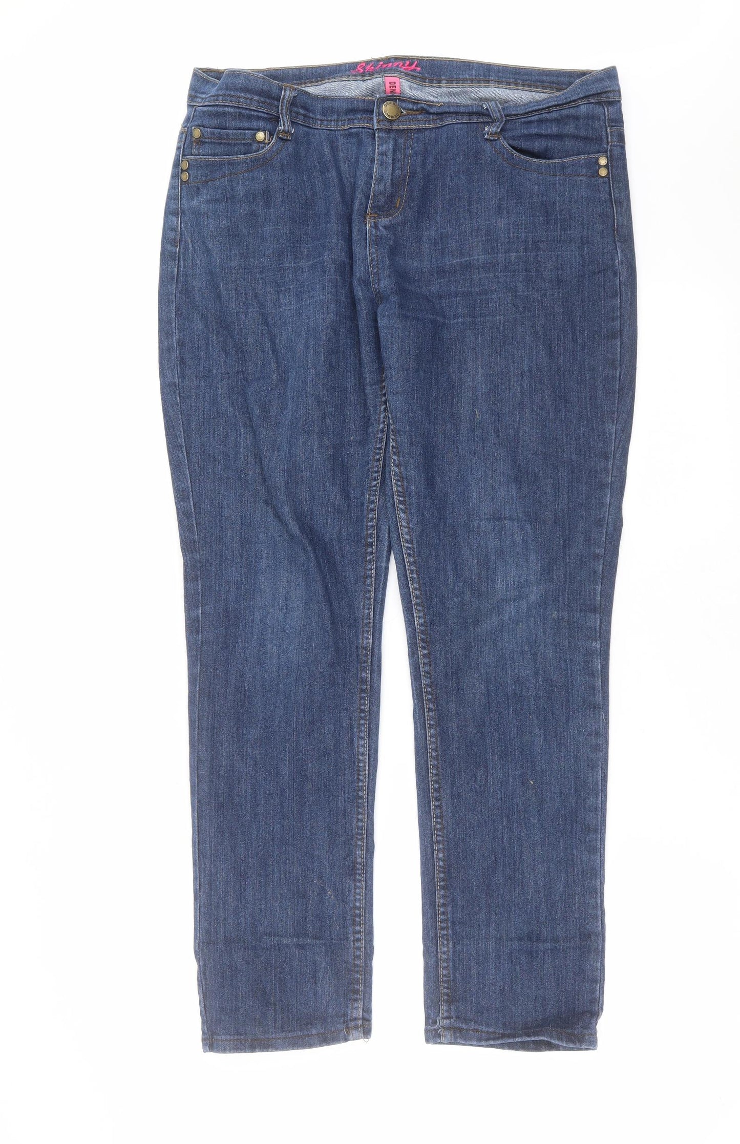 Primark Womens Blue  Denim Skinny Jeans Size 16 L29 in