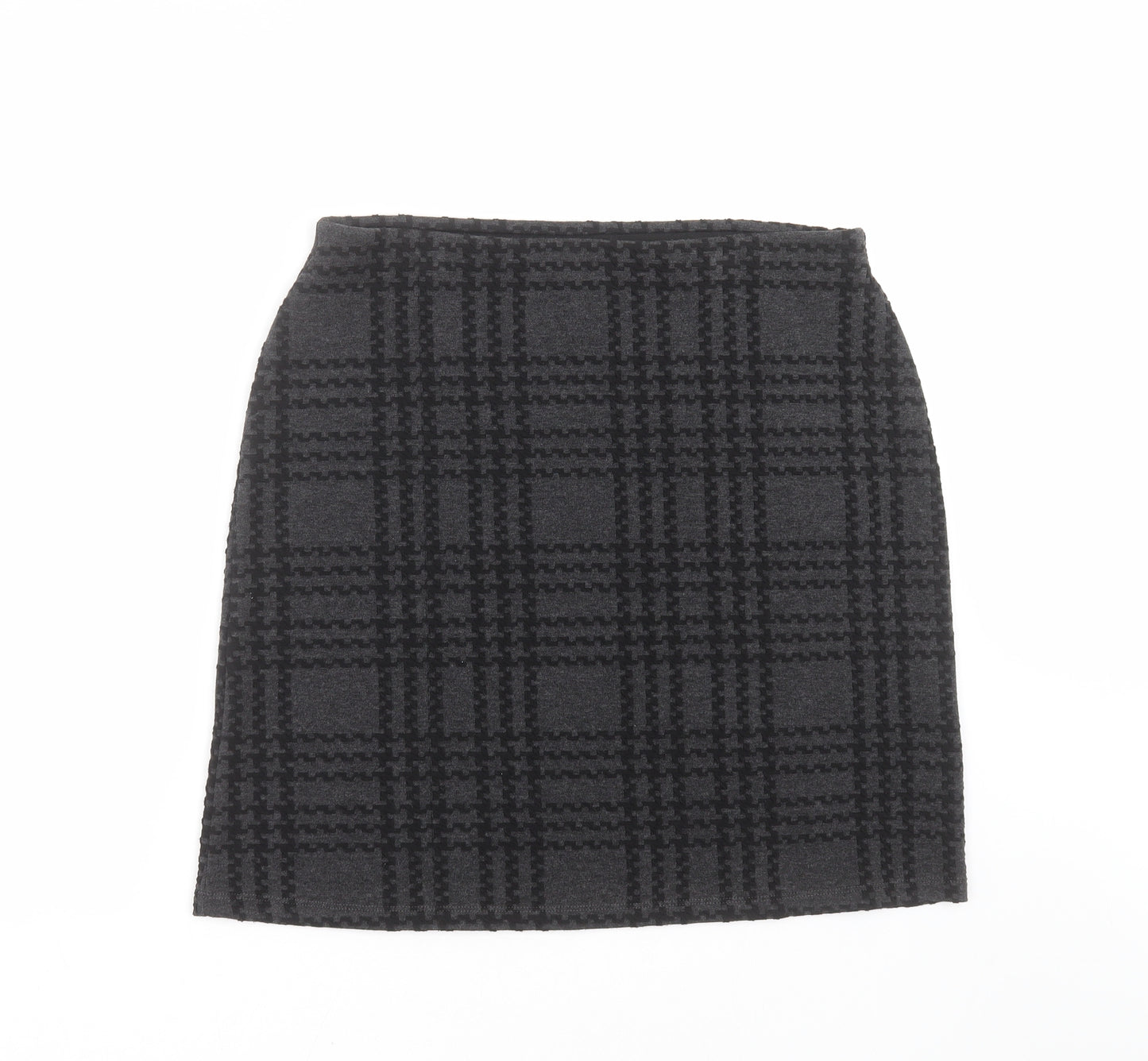 Marks and Spencer Womens Grey Check  Straight & Pencil Skirt Size 14