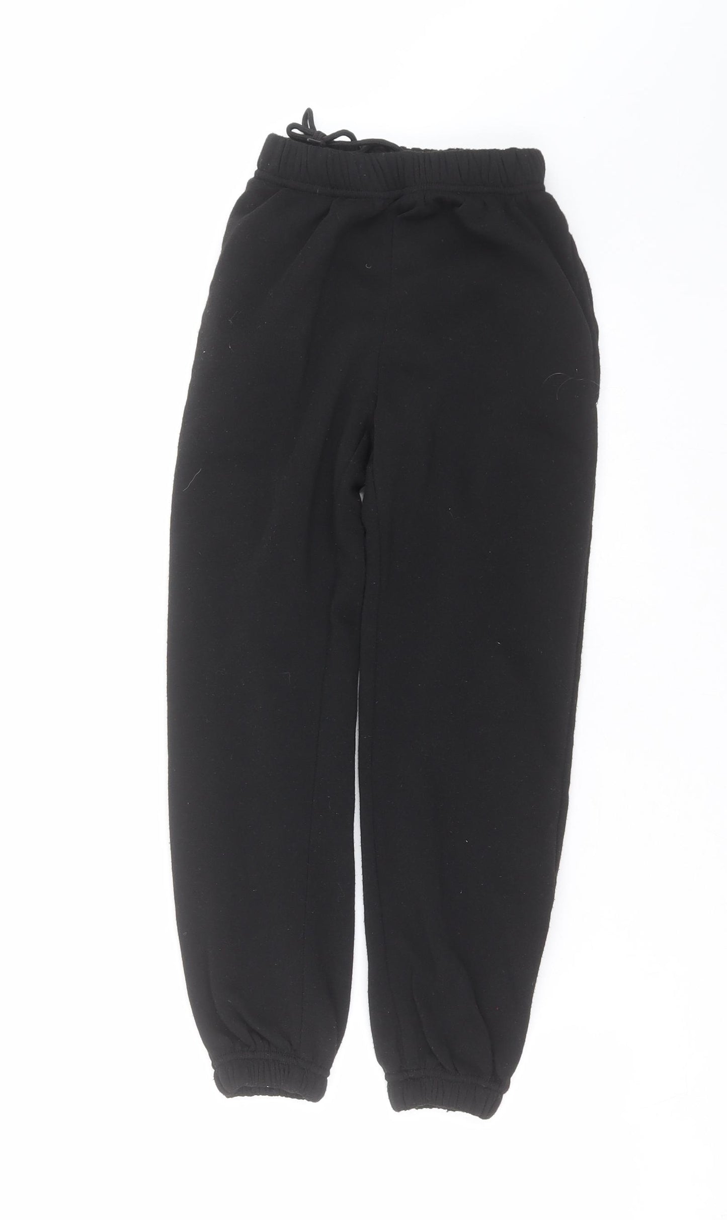 Preworn Boys Black   Jogger Trousers Size 8 Years