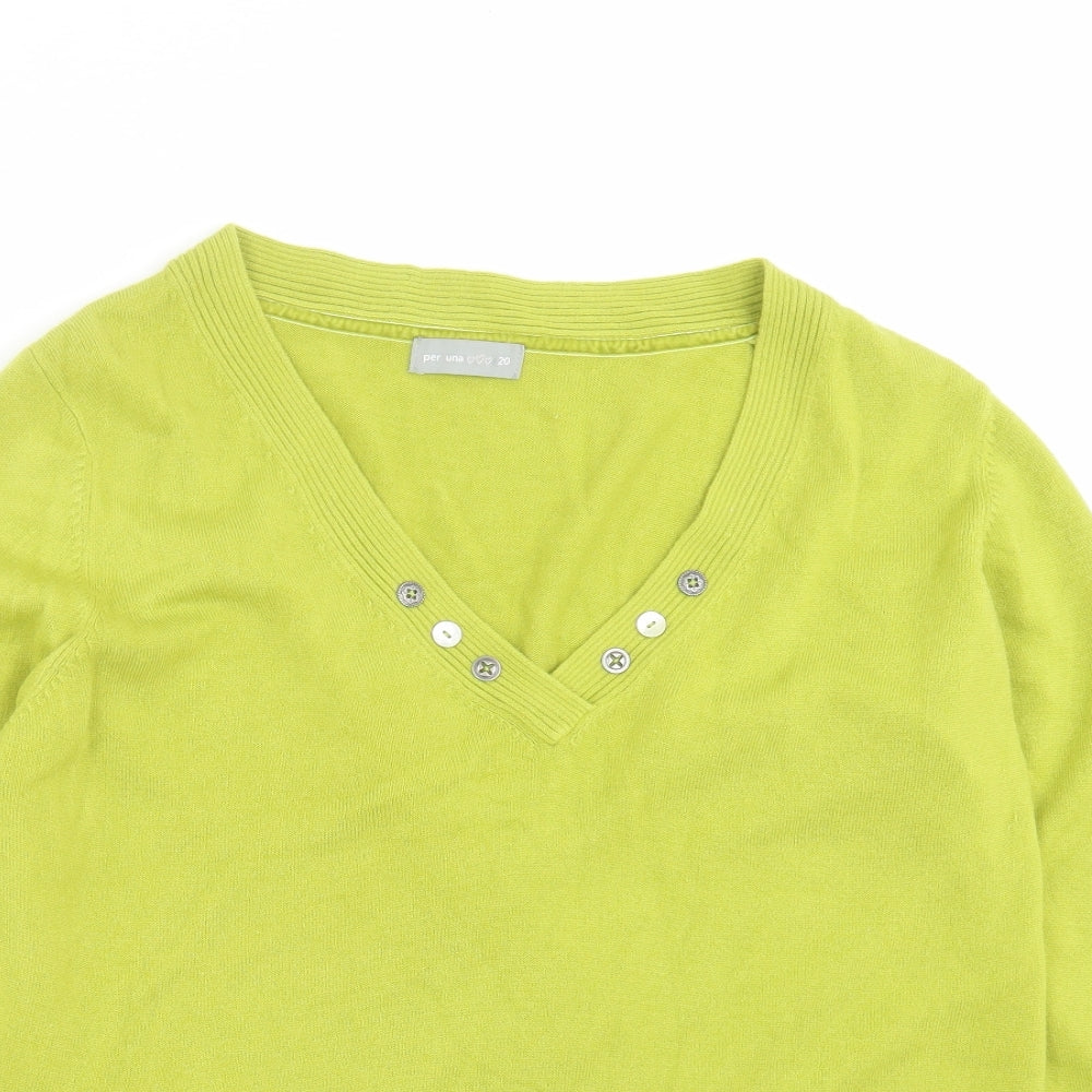 Marks and Spencer Womens Green  Knit Pullover Jumper Size 20