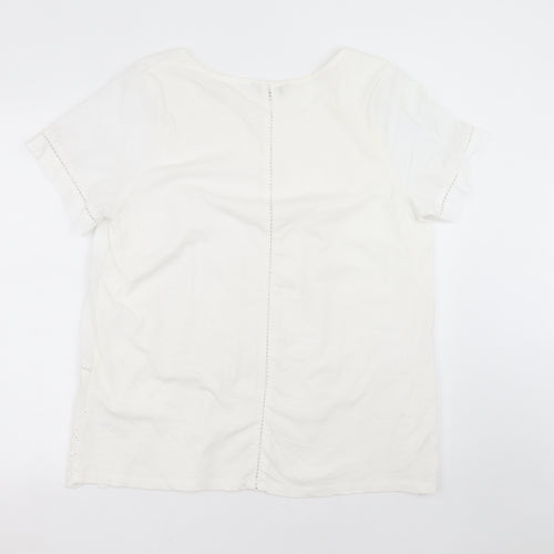 NEXT Womens White   Basic T-Shirt Size 18  - crochet detail