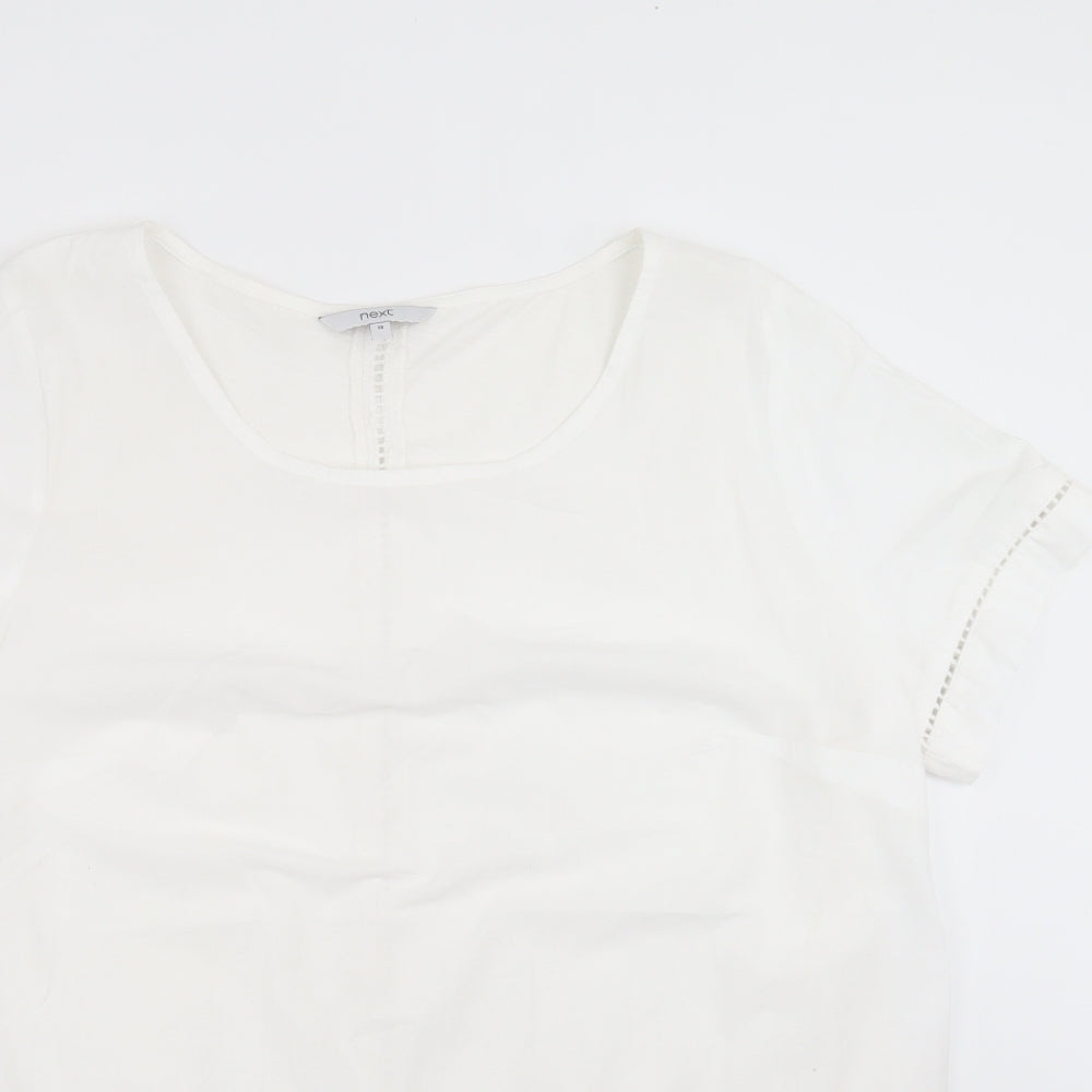 NEXT Womens White   Basic T-Shirt Size 18  - crochet detail